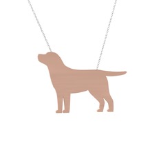 Labrador Köpek Kolye - 14 ayar rose altın kolye (40 cm beyaz altın rolo zincir) #147ap0s