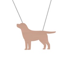 Labrador Köpek Kolye - 14 ayar rose altın kolye (40 cm gümüş rolo zincir) #18hwip0