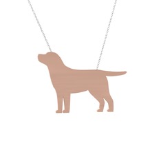 Labrador Köpek Kolye - 18 ayar rose altın kolye (40 cm gümüş rolo zincir) #1i434uw