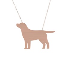 Labrador Köpek Kolye - 18 ayar rose altın kolye (40 cm rose altın rolo zincir) #1mq9cmq