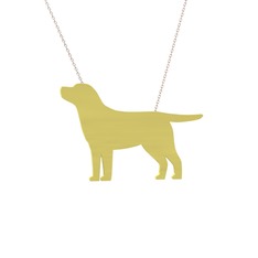 Labrador Köpek Kolye - 8 ayar altın kolye (40 cm rose altın rolo zincir) #1oouc73