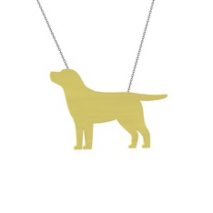Labrador Köpek Kolye - 8 ayar altın kolye (40 cm gümüş rolo zincir) #1rnku9d