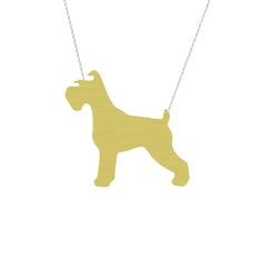 Schnauzer Köpek Kolye - 925 ayar altın kaplama gümüş kolye (40 cm beyaz altın rolo zincir) #1d2o4s9