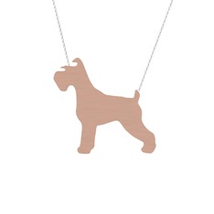 Schnauzer Köpek Kolye - 14 ayar rose altın kolye (40 cm beyaz altın rolo zincir) #1gxb0y6