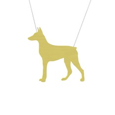 Doberman Köpek Kolye - 14 ayar altın kolye (40 cm beyaz altın rolo zincir) #1f1ii5y