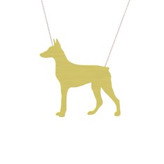 Doberman Köpek Kolye - 18 ayar altın kolye (40 cm rose altın rolo zincir) #ahn0lw