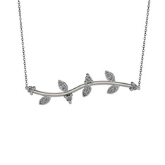 Swarovski 18 ayar beyaz altın kolye (40 cm gümüş rolo zincir)