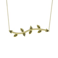 Zeytin Dalı Kolye - Peridot 14 ayar altın kolye (40 cm altın rolo zincir) #1viuvcv