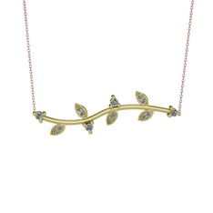 Zeytin Dalı Kolye - Swarovski 8 ayar altın kolye (40 cm rose altın rolo zincir) #iaiq6k