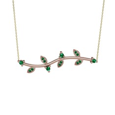 Zeytin Dalı Kolye - Yeşil kuvars 14 ayar rose altın kolye (40 cm altın rolo zincir) #ihkaqw