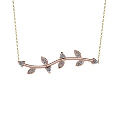 Zeytin Dalı Kolye - Swarovski 925 ayar rose altın kaplama gümüş kolye (40 cm altın rolo zincir) #jrj6hy