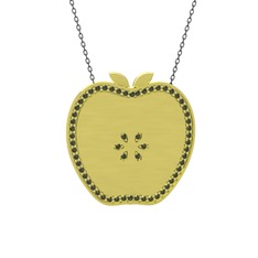 Elma Kolye - Peridot 18 ayar altın kolye (40 cm gümüş rolo zincir) #1cnfjd9