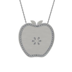 Elma Kolye - Swarovski 925 ayar gümüş kolye (40 cm gümüş rolo zincir) #1h2ojk1