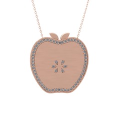 Swarovski 14 ayar rose altın kolye (40 cm rose altın rolo zincir)