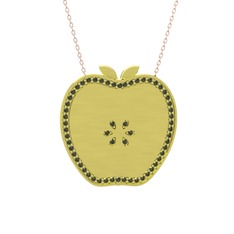 Peridot 8 ayar altın kolye (40 cm rose altın rolo zincir)