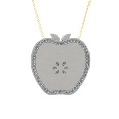 Elma Kolye - Swarovski 8 ayar beyaz altın kolye (40 cm altın rolo zincir) #ury1i4