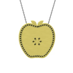 Peridot 8 ayar altın kolye (40 cm gümüş rolo zincir)