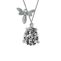 Bombus Arı Kolye - Swarovski 925 ayar gümüş kolye (40 cm gümüş rolo zincir) #uiagol