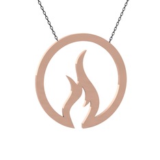 18 ayar rose altın kolye (40 cm gümüş rolo zincir)