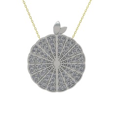 Karpuz Kolye - Swarovski 18 ayar beyaz altın kolye (40 cm altın rolo zincir) #1qspuzb