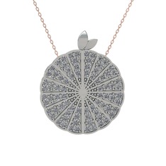 Karpuz Kolye - Swarovski 14 ayar beyaz altın kolye (40 cm gümüş rolo zincir) #44l0oo