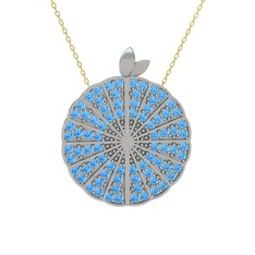 Karpuz Kolye - Akuamarin 925 ayar gümüş kolye (40 cm altın rolo zincir) #9rrd6v