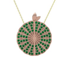 Karpuz Kolye - Yeşil kuvars 8 ayar rose altın kolye (40 cm altın rolo zincir) #i11jie