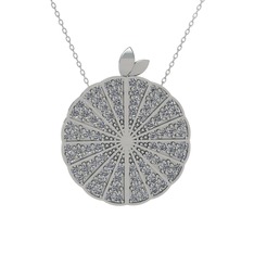 Karpuz Kolye - Swarovski 14 ayar beyaz altın kolye (40 cm gümüş rolo zincir) #ukau71