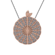 Karpuz Kolye - Pırlanta 18 ayar rose altın kolye (1.2 karat, 40 cm gümüş rolo zincir) #vfij2u