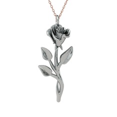 925 ayar gümüş kolye (40 cm rose altın rolo zincir)