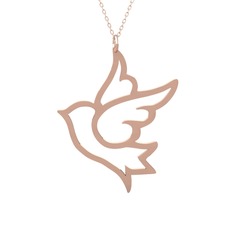 Mondaine Güvercin Kolye - 18 ayar rose altın kolye (40 cm rose altın rolo zincir) #1ia3617