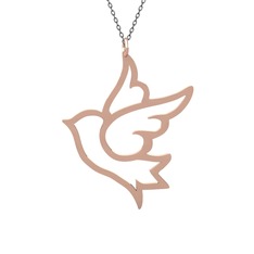 Mondaine Güvercin Kolye - 8 ayar rose altın kolye (40 cm gümüş rolo zincir) #c6xfhu