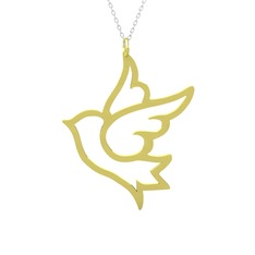 925 ayar altın kaplama gümüş kolye (40 cm beyaz altın rolo zincir)