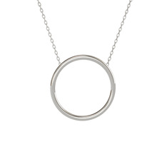 Klasik Halka Kolye - 8 ayar beyaz altın kolye (40 cm gümüş rolo zincir) #1rqvw49