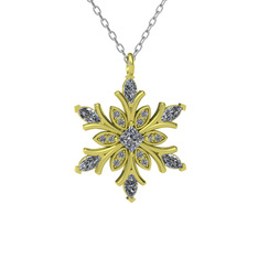 Nix Kar Tanesi Kolye - Swarovski 14 ayar altın kolye (40 cm gümüş rolo zincir) #1rlw6g2