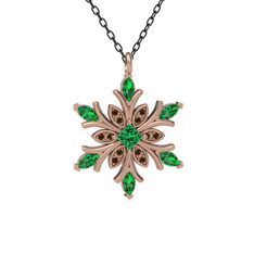 Nix Kar Tanesi Kolye - Yeşil kuvars ve dumanlı kuvars 925 ayar rose altın kaplama gümüş kolye (40 cm gümüş rolo zincir) #wpxbsg