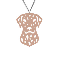Dalmaçyalı Köpek Kolye - 14 ayar rose altın kolye (40 cm gümüş rolo zincir) #1c618d5