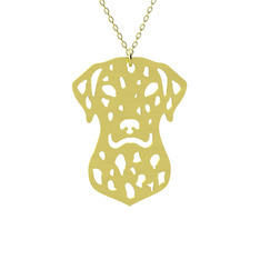 Dalmaçyalı Köpek Kolye - 14 ayar altın kolye (40 cm altın rolo zincir) #1cqmisk