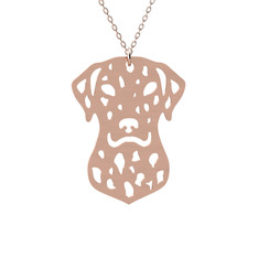 Dalmaçyalı Köpek Kolye - 18 ayar rose altın kolye (40 cm rose altın rolo zincir) #1pfnrzk