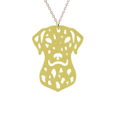 Dalmaçyalı Köpek Kolye - 925 ayar altın kaplama gümüş kolye (40 cm rose altın rolo zincir) #1rzkaxu