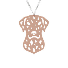 Dalmaçyalı Köpek Kolye - 18 ayar rose altın kolye (40 cm beyaz altın rolo zincir) #iltpzn