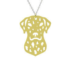 Dalmaçyalı Köpek Kolye - 18 ayar altın kolye (40 cm beyaz altın rolo zincir) #q02c4s