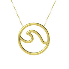 Dalga Kolye - 18 ayar altın kolye (40 cm altın rolo zincir) #1x402b1