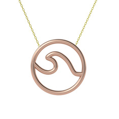 Dalga Kolye - 8 ayar rose altın kolye (40 cm altın rolo zincir) #1xdx51u