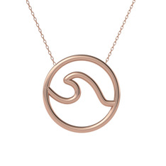 Dalga Kolye - 18 ayar rose altın kolye (40 cm rose altın rolo zincir) #1y05slj