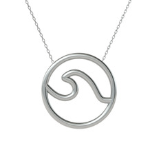 18 ayar beyaz altın kolye (40 cm gümüş rolo zincir)