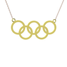Olimpiyat Kolye - 18 ayar altın kolye (40 cm rose altın rolo zincir) #101t6yr
