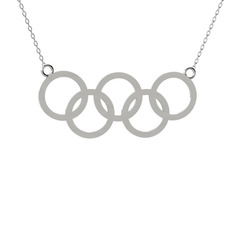 Olimpiyat Kolye - 18 ayar beyaz altın kolye (40 cm beyaz altın rolo zincir) #10ewo9x