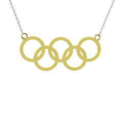 Olimpiyat Kolye - 14 ayar altın kolye (40 cm gümüş rolo zincir) #1ena2im