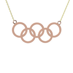 Olimpiyat Kolye - 8 ayar rose altın kolye (40 cm altın rolo zincir) #1ilg719